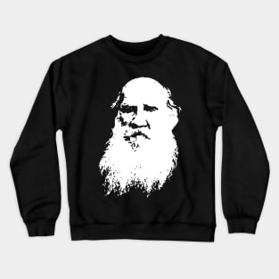 Leo Tolstoy White On Black Crewneck Sweatshirt